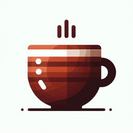 Coffee cup icon. Vector illustration of a cup of coffee.のイラスト素材