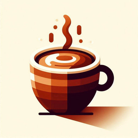 Coffee cup with steam. Vector illustration in retro style.のイラスト素材