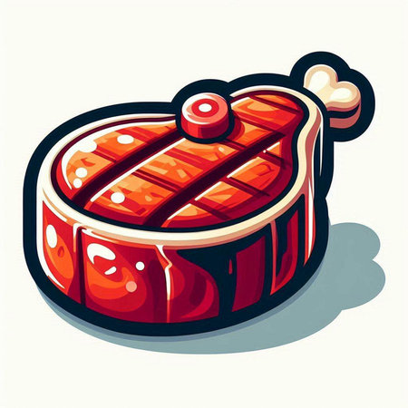 Steak icon. Vector illustration of a piece of beef meat.のイラスト素材