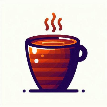 Cup of hot tea with steam. Vector illustration in flat styleのイラスト素材