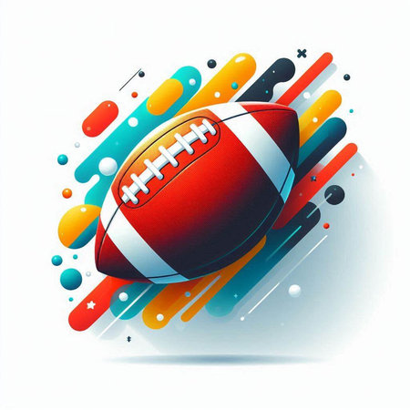 American football ball on abstract colorful background. Vector illustration. Eps 10のイラスト素材