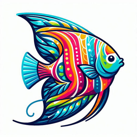 Colorful fish on a white background, vector illustration, eps 10のイラスト素材