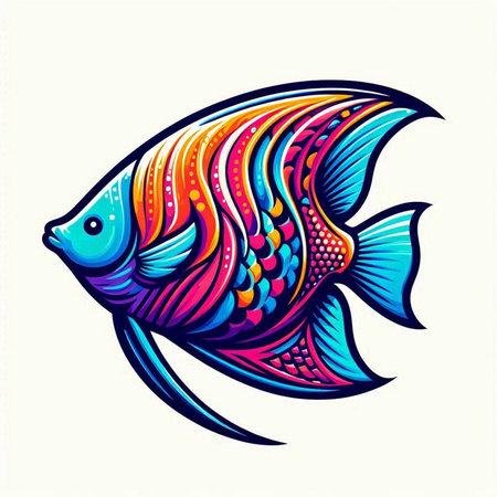 Colorful fish. Vector illustration. Isolated on white background.のイラスト素材