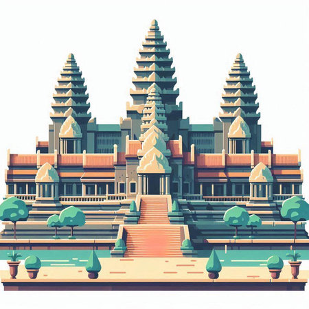 Thai temple, vector illustration, eps 10, no transparencyのイラスト素材