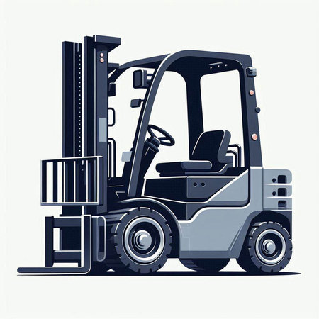 Forklift truck isolated on white background. Forklift loader vector illustrationのイラスト素材