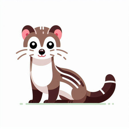Cute ferret isolated on a white background. Vector illustration.のイラスト素材