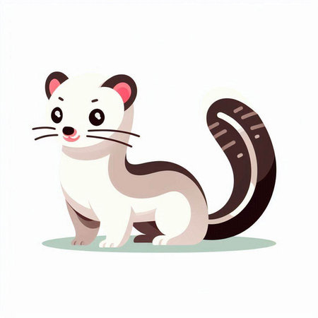 Cute cartoon cat. Vector illustration isolated on a white background.のイラスト素材