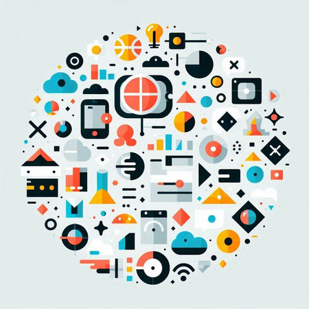 Flat design modern vector illustration concept of social media and multimedia.のイラスト素材