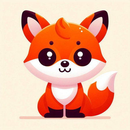 Cute cartoon fox. Vector illustration of a cute little fox.のイラスト素材