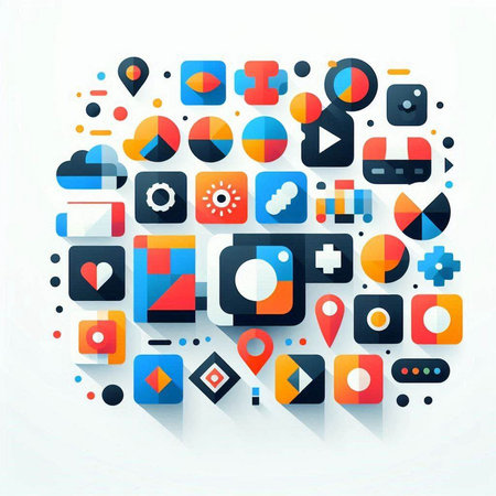 Abstract colorful geometric shapes with place for your text, vector illustration.のイラスト素材