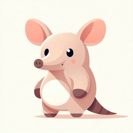 Cute cartoon baby rat on a white background. Vector illustration.のイラスト素材