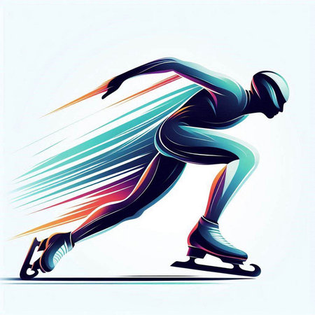 Figure skating sport abstract vector background with space for your text. Vector illustration.のイラスト素材