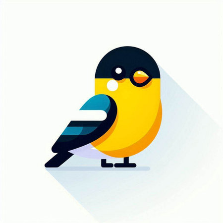 Vector illustration of a cute bird on a white background. Flat design.のイラスト素材