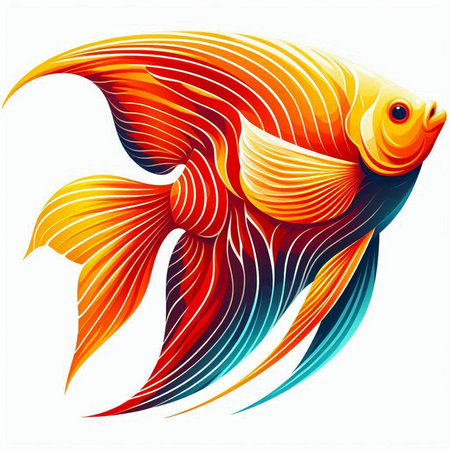 Vector illustration of a goldfish on a white background. Isolated.のイラスト素材