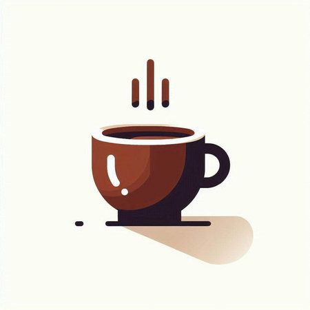 Coffee cup icon, vector illustration. Flat design style.のイラスト素材