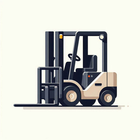 Forklift truck. Flat vector illustration isolated on white background.のイラスト素材