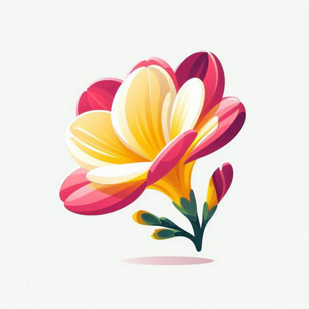Beautiful crocus flower on a white background. Vector illustration.のイラスト素材