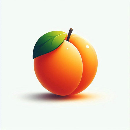 Vector illustration of a ripe apricot on a white background.のイラスト素材