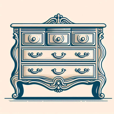 Vintage chest of drawers. Vector illustration for your design.のイラスト素材