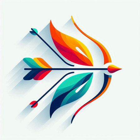 abstract arrow with wings on a white background. vector illustration.のイラスト素材