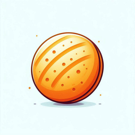 Vector illustration of an orange ball on a white background. Cartoon style.のイラスト素材