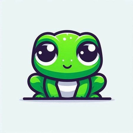 Cute cartoon frog. Vector illustration of a cute green frog.のイラスト素材