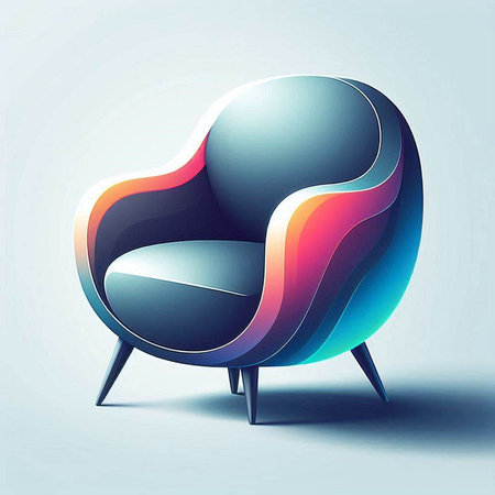 Colorful armchair, 3D vector illustration, eps 10のイラスト素材