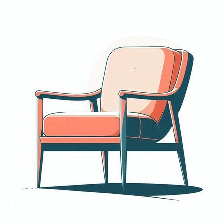 Retro armchair isolated on a white background. Vector illustration.のイラスト素材