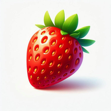 Strawberry isolated on white background. Realistic vector illustration.のイラスト素材