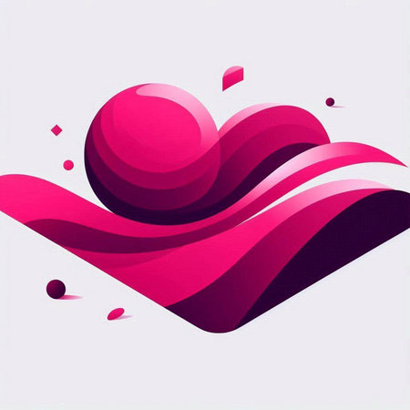 abstract vector background with pink waves and hearts. eps10のイラスト素材