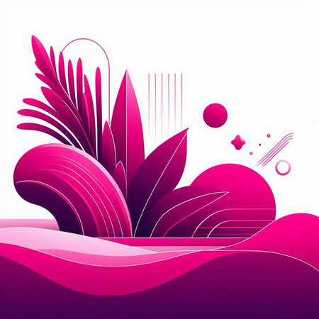 abstract pink background with floral elements and space for text, vector illustrationのイラスト素材