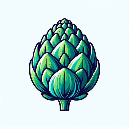 Artichoke isolated on white background. Hand drawn vector illustration.のイラスト素材