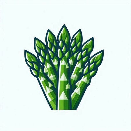 Green asparagus icon, vector illustration on a white background.のイラスト素材