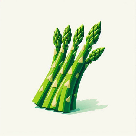 Green asparagus isolated on a white background. Vector illustration.のイラスト素材