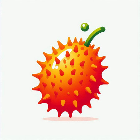Illustration of a cute kiwano fruit on a white backgroundのイラスト素材
