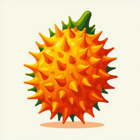 Illustration of a cartoon papaya fruit on a white background.のイラスト素材