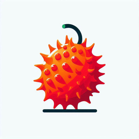 vector illustration of exotic fruit - kiwano, bitter gourdのイラスト素材