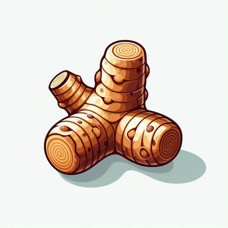 Ginger root isolated on white background. Hand drawn vector illustration.のイラスト素材
