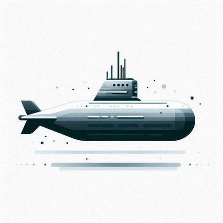 Submarine. Vector illustration on a white background. Design element.のイラスト素材