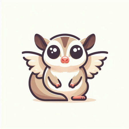 Cute skunk with wings. Vector illustration in cartoon style.のイラスト素材