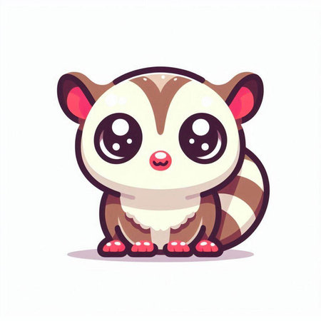 Cute little raccoon character. Cute cartoon animal vector illustrationのイラスト素材