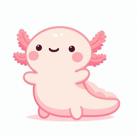 Cute pink angel isolated on a white background. Vector illustration.のイラスト素材