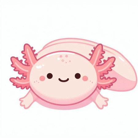 Cute cartoon pink fish isolated on white background. Vector illustration.のイラスト素材
