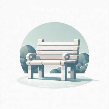 Wooden bench in the park. Vector illustration in retro style.のイラスト素材