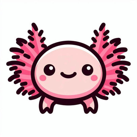 Cute happy cartoon monster isolated on white background. Vector illustration.のイラスト素材