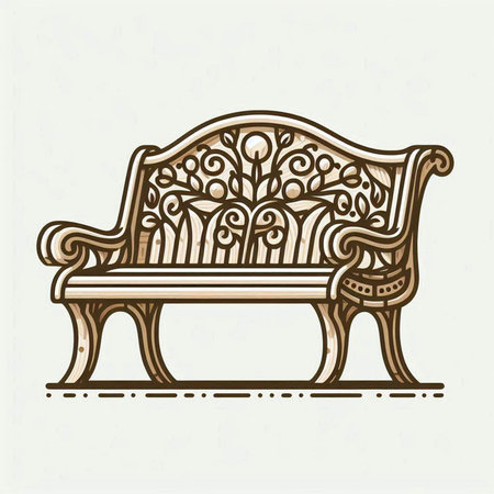 Hand drawn vintage baroque chair. Vector illustration for your designのイラスト素材