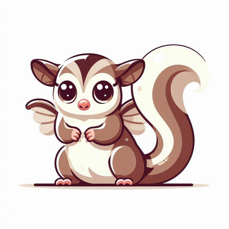 Cute little skunk. Cartoon vector illustration isolated on white background.のイラスト素材