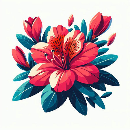 Beautiful floral bouquet with lily flowers. Vector illustration.のイラスト素材