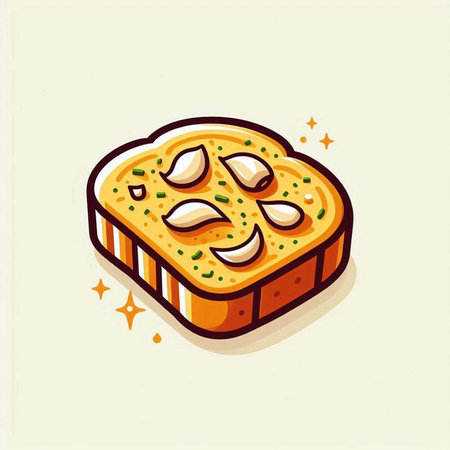 Illustration of a slice of bread with dumplings on topのイラスト素材
