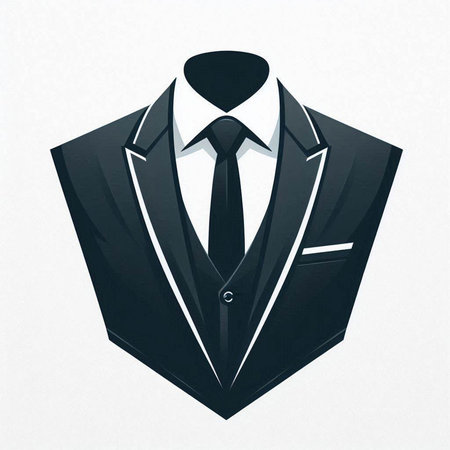 Illustration of a tuxedo with a tie on a white backgroundのイラスト素材